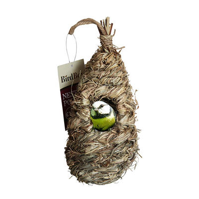 Hanging wild Birds nesting Nest Straw Bird House box Durable XY32383