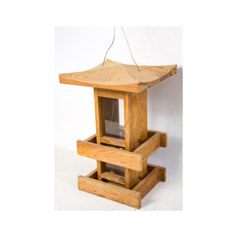 wooden bird seed feeder