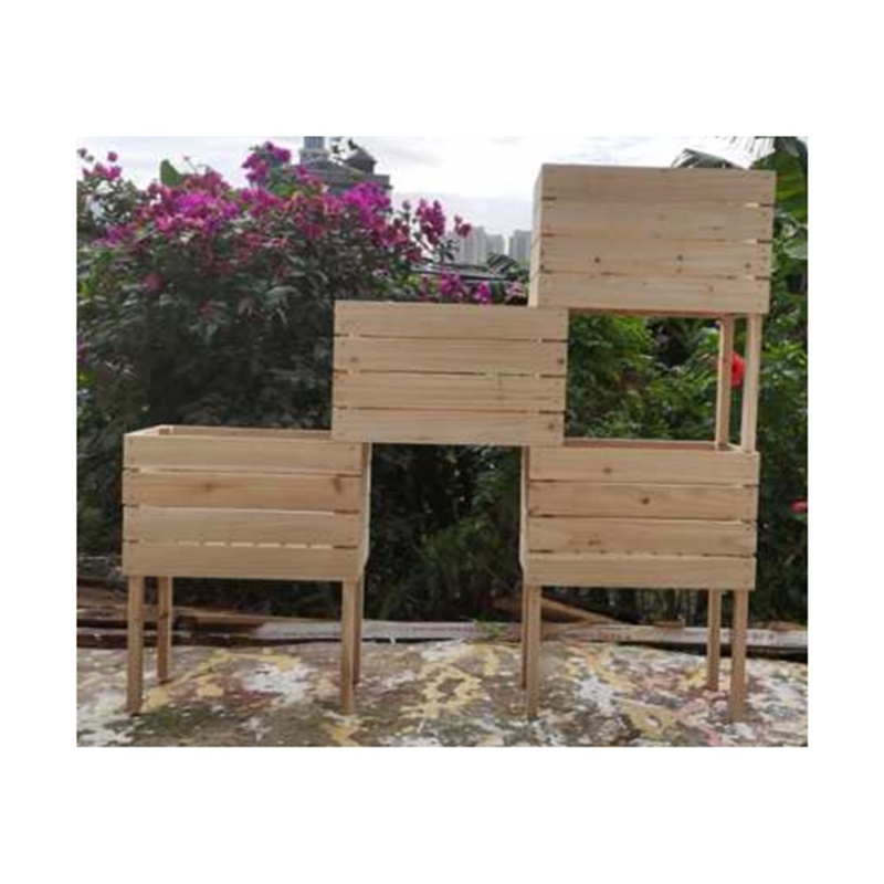 wooden planter rack with plastic lining ( K/D )