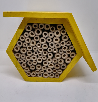 insect hotel in yellow