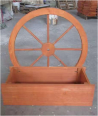 Wooden planter with wheel
