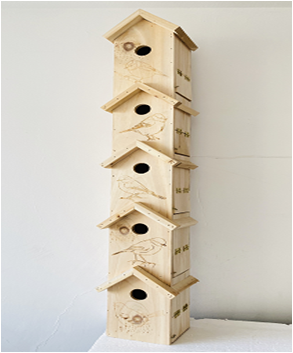 giant bird house with laser carving birds